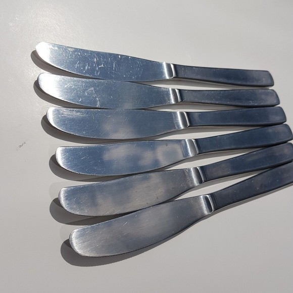 6 Gense Facette Pattern Stainless Knives Sweden Dinner Knife Light Serration 8" - Picture 11 of 11